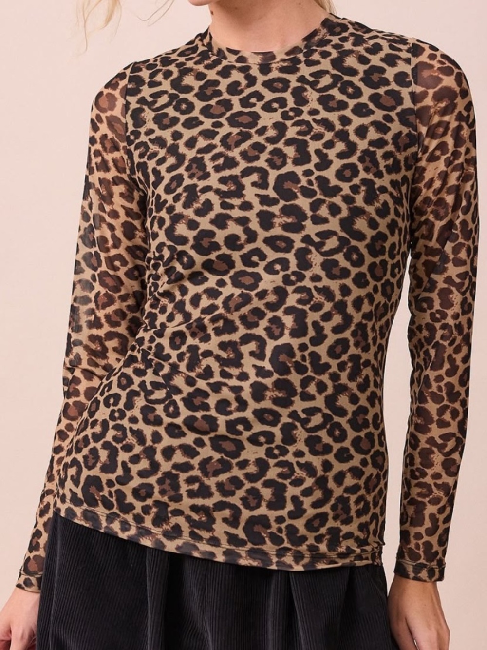 Beyond Nine Recycled Mesh Top - Leopard Print
